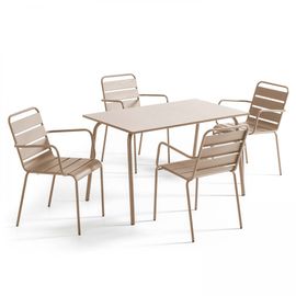 Table De Jardin En Acier Taupe