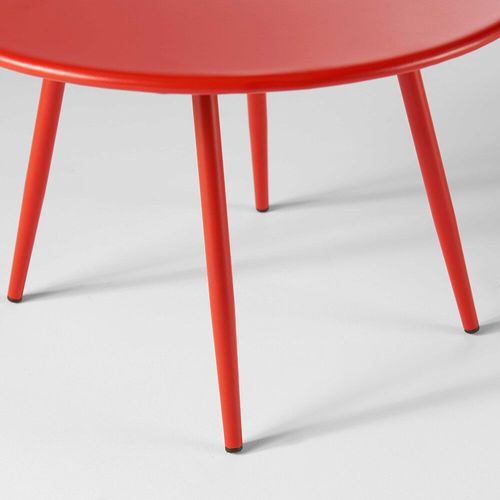 Table Basse En Métal Rouge