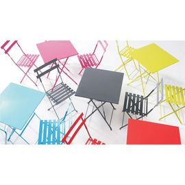 Table De Jardin Pliante Bistrot En Acier Rouge