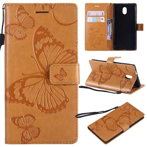 Flip Étui Pour Nokia 3 Couverture Antichoc Couverture Magnétique Flip Kickband Avec Support De Fente Pour Carte Cuir Pu - Le Brun