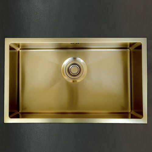 Luisa Évier 1 Grande Cuve Seule 76x45 En Inox Or Brossé