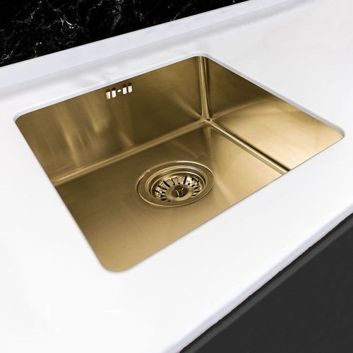 Luisa Évier 1 Cuve Seule 55x45 En Inox Or Brossé