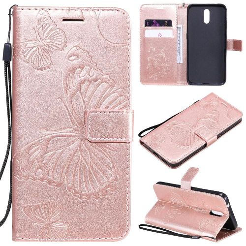 Flip Étui Pour Nokia 2.3 Avec Support De Fente Pour Carte Couverture Antichoc Cuir Pu Couverture Magnétique Flip Kickband - Couleur Rose