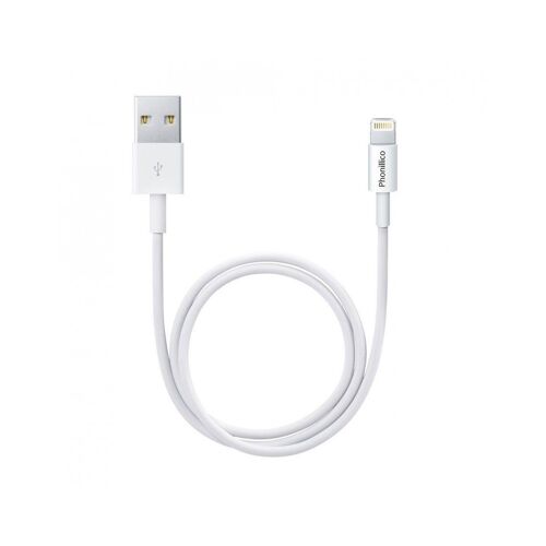 Cable USB Lightning Chargeur Blanc pour Apple iPhone 11 / 11 PRO / 11 PRO MAX - Cable Port USB Data Chargeur Synchronisation Transfert Donnees Mesure 1 Metre [Phonillico]