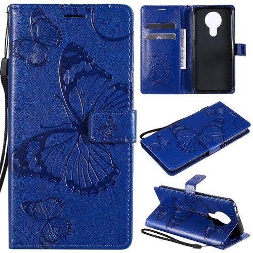 Flip Étui Pour Nokia 3.4 Avec Support De Fente Pour Carte Cuir Pu Flip Kickband Couverture Antichoc Couverture Magnétique - Bleu