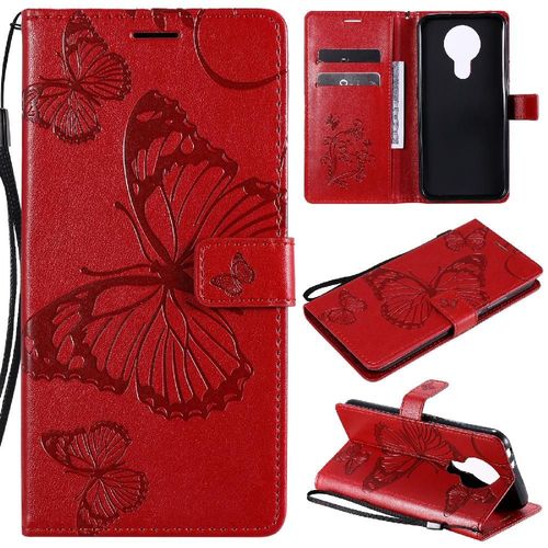 Flip Étui Pour Nokia 3.4 Avec Support De Fente Pour Carte Cuir Pu Flip Kickband Couverture Antichoc Couverture Magnétique - Rouge