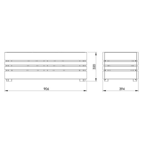 Jardinière Bois Lasuré Gris - 3 Bacs Geteborg Forest-Style