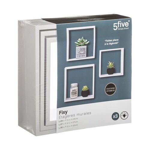 Grandes Étagères mural Cube Blanc X 3