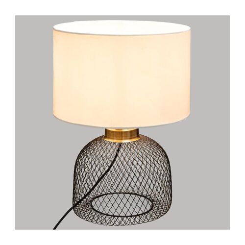 Lampe ? Poser En Métal Noir Et Abat-Jour Blanc H 38 Cm