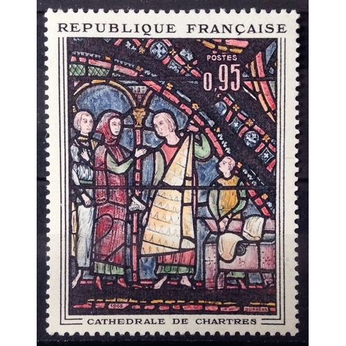 Vitrail Cathédrale De Chartres - 0,95 (Impeccable N° 1399) Neuf** Luxe (= Sans Trace De Charnière) - France Année 1963 - N25896