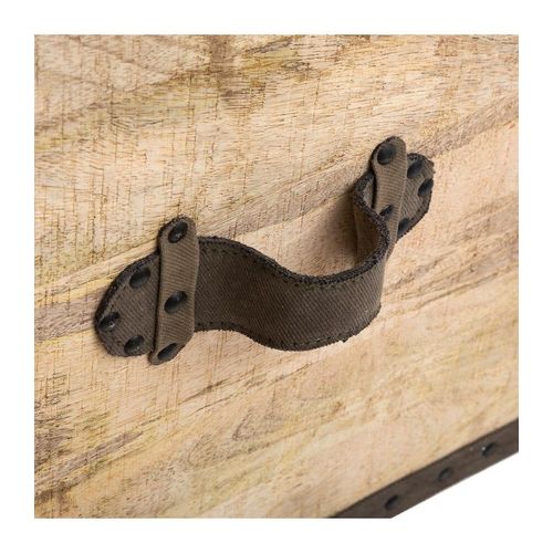 2 En 1 Pouf Et Malle De Rangement En Bois De Manguier 45 X H 49 Cm