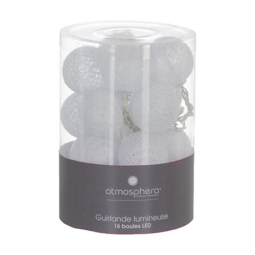 Guirlande Led 16 Boules Blanc 2,4m