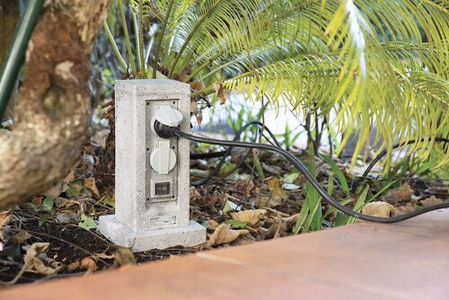 Borne jardin IP44 4 x 16A + 2 Interrupteurs câble H07RN-F 3G1,5mm², 5 mètres - ZENITECH