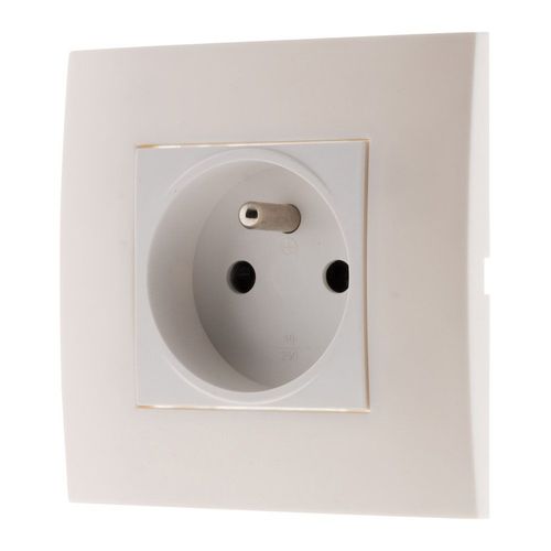 Prise 2P+T connexion auto. Prêt à poser - Blanc - Simplea