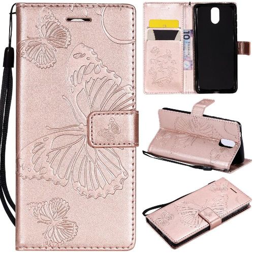 Flip Étui Pour Nokia 3.1 Couverture Antichoc Flip Kickband Avec Support De Fente Pour Carte Couverture Magnétique Cuir Pu - Couleur Rose