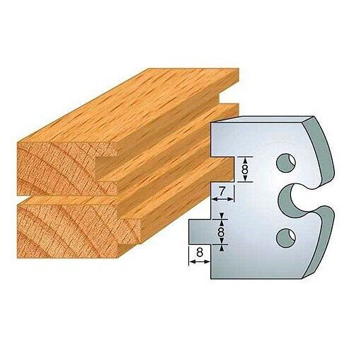 Jeu de 2 fers profilés acier Ht. 50 mm N°202 Rainure-Languette 8 mm - 855.202 - Leman