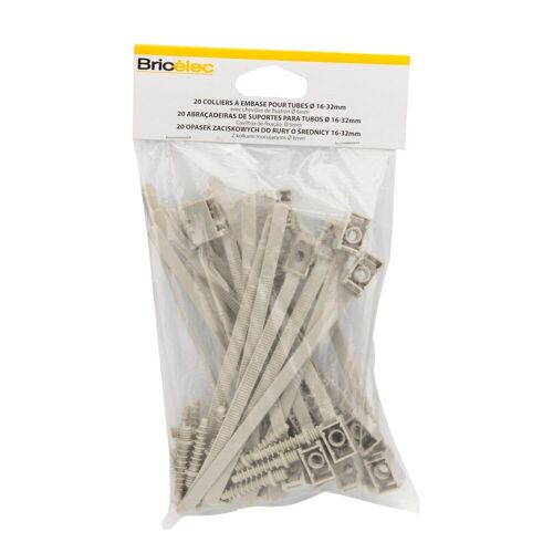 20 colliers à embase chevilles fixation de tubes et gaines BRICELEC