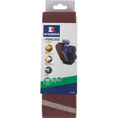 Bandes abrasives sans fin MC KENZIE 75x533mm Grain 80 Lot de 2