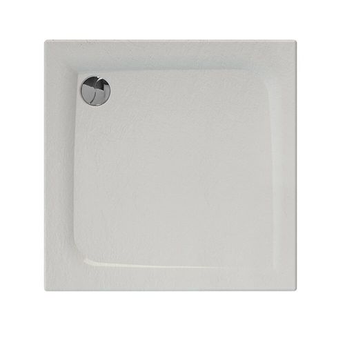 Receveur De Douche Extra-plat Texture Effet Pierre Mooneo Carre 90 X 90 Cm Blanc