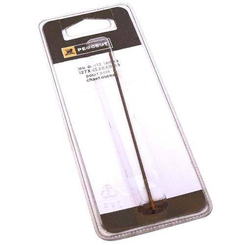 Jeu de 12 lames ? chantourner 127 x 0,73 x 0,22 mm - 25 TPI - 803280 - Peugeot