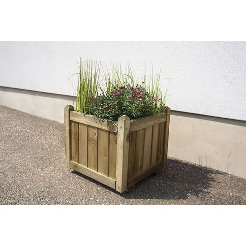 Bac À Fleurs En Bois Carré - 52 Litres - 46 X 46 Cm - Vendôme 50 Jardipolys