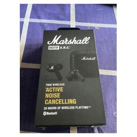 Écouteurs Intra-auriculaires Sans Fil (TWS) Marshall - Stéréo HiFi - Bluetooth - Noir - Neuf