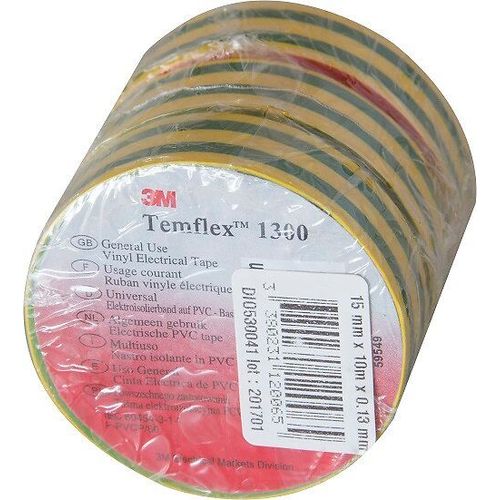 Lot de 3 rouleaux ruban adhésifs (15mm) 10m - Vert / Jaune