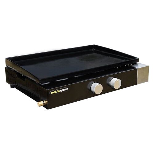 Plancha gaz deux brûleurs U avec housse 5kW Finesta 2B