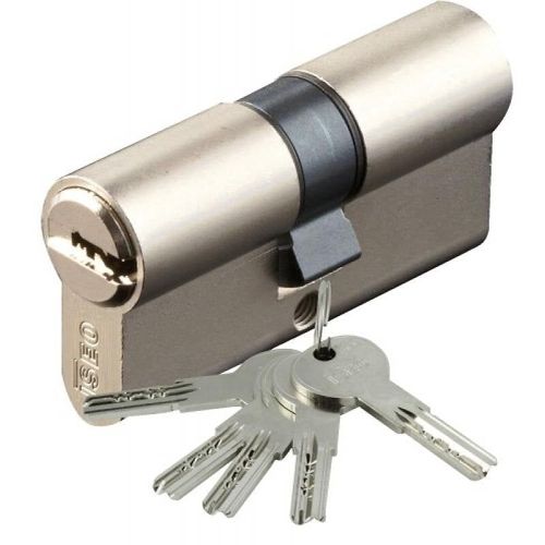 Cylindre double ISR 6 laiton nickelé 5 clés sur N° AGL 697 30 x 50
