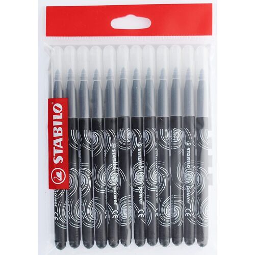 Feutres De Coloriage - Stabilo Power Max - Noir - Pointe Large - 12 Feutres