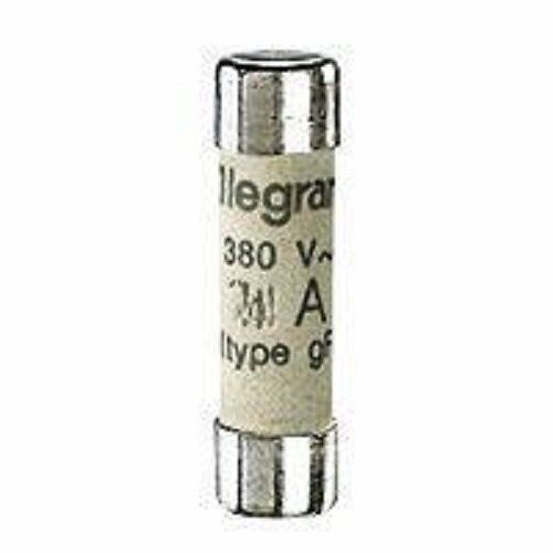 Cartouche industrielle cylindrique type gG 8x32mm 10A avec voyant boîte de 10 pièces - LEGRAND - 012410