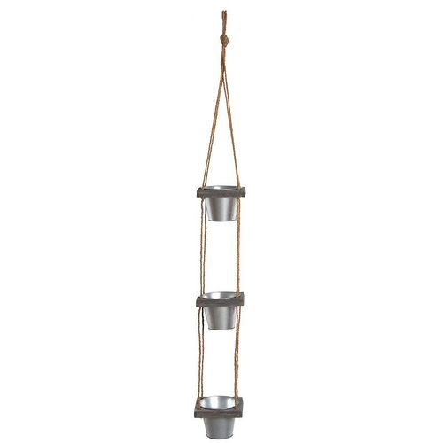 Suspension 3 Cache-Pots En Acier Galvanis? 115 Cm