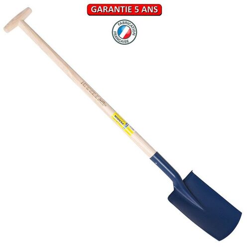 Bêche 27cm à rebords emmanché béquille tournée