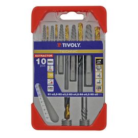 Extracteur TIVOLY Coffret professionnel 10 pieces 5 forets 5 extracteurs de Goujons et Vis cassés