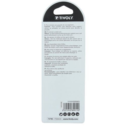 Chasse goupilles 2-3-4mm Tivoly 11101020003 Outils à main Lot de 3