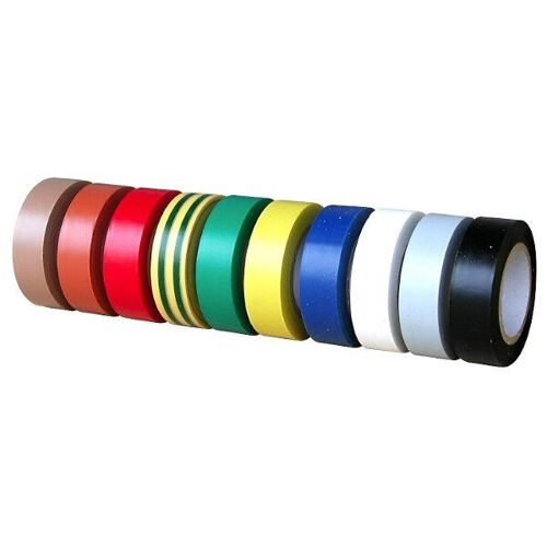 10 rouleaux de ruban adhésif PVC électricien multicolores