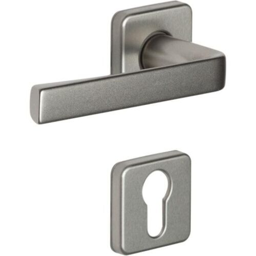 Poignées sur rosaces carrées condamnation - alu argent - Kaza VACHETTE