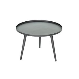 Table Basse Gigogne Ronde Grise En Aluminium Antiparos Ø 60 X 42 Cm - Jardiline