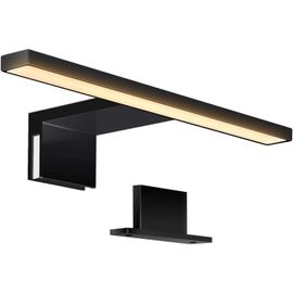 Lampe Miroir Salle De Bain Led Noir 5w 30cm 400lm, Applique Miroir 3000k Blanc Chaud, Lampe Armoire De Toilette Ip44 Impermeable, Eclairage Pour Maquillage Et Coiffeuse (300mm) Goodnice