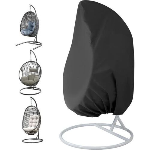 Housse De Fauteuil Suspendu Jardin Rotin Osier Fauteuil Suspendu Impermeable Housse Housse De Protection Pour ?Ufs Chaise Resistant A L'eau Et A La Poussiere - 190 X115cm (Noir) Goodnice