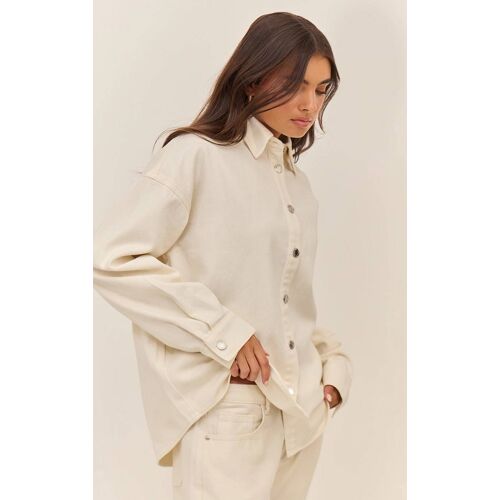 Chemise En Denim Classique Oversize Écru, Ecru