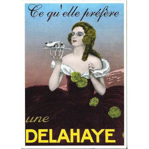 France, Belle Carte Postale Neuve, Publicité Pour La Marque Automobile Delahaye.