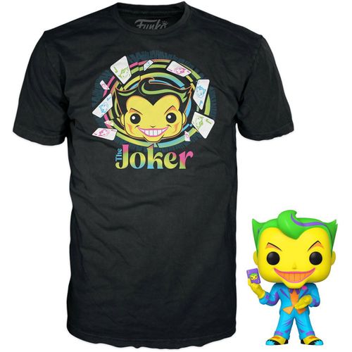 Figurine Funko Pop - Batman : Série D'animation [Dc] N°370 - Le Joker Black Light - T-Shirt (63611)