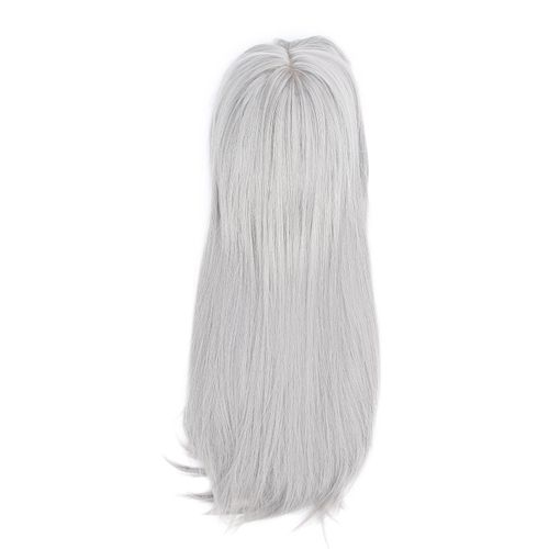 Perruque De Cheveux Longs Gris Pour Femme, Perruque Droite Cosplay, Faux Cheveux Naturels, Fête D'halloween