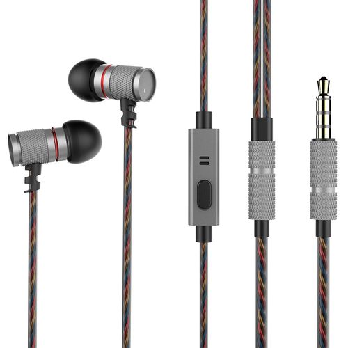 Écouteurs Smartphone Oreillettes Intra Jack 3.5Mm Micro Réduction Bruit Argent YONIS