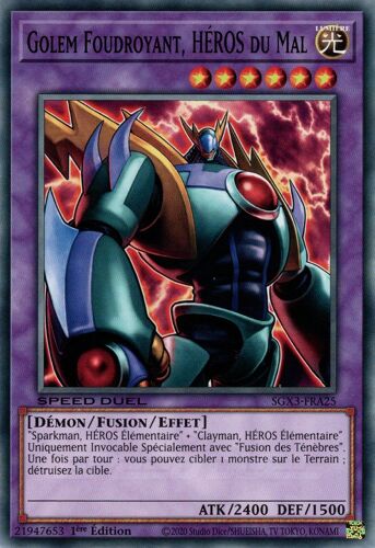Yu Gi Oh Sgx3 Fra25 Golem Foudroyant Héros Du Mal