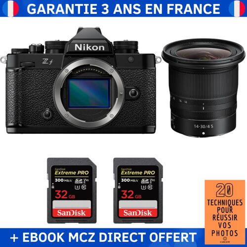 Nikon Zf + 14-30mm f/4 S + 2 SanDisk 32GB Extreme PRO UHS-II SDXC 300 MB/s + Ebook '20 Techniques pour Réussir vos Photos' - Appareil Photo Hybride
