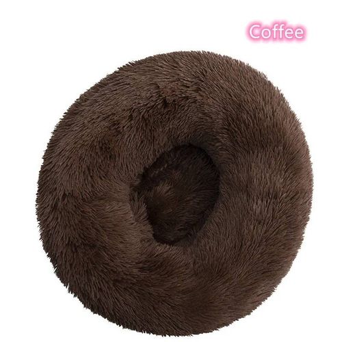 Lit Pour Chat Super Doux En Peluche,Lavable,Pleine Taille,Lit Calme,Beignet,Artefact De Couchage Confortable,Adapté À Toutes Sortes De Chats.Coffee.L