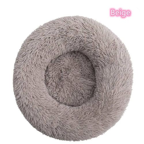 Lit Pour Chat Super Doux En Peluche,Lavable,Pleine Taille,Lit Calme,Beignet,Artefact De Couchage Confortable,Adapté À Toutes Sortes De Chats.Beige.L