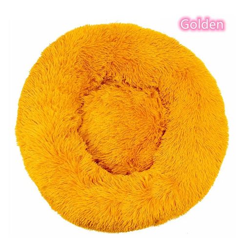 Lit Pour Chat Super Doux En Peluche,Lavable,Pleine Taille,Lit Calme,Beignet,Artefact De Couchage Confortable,Adapté À Toutes Sortes De Chats.Golden.L